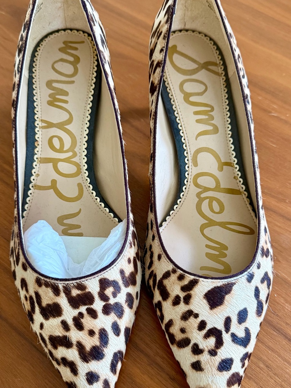 Sam Edelman (Dori) Leopard-Print Pointed Toe Kitten Heels size 8 1/2